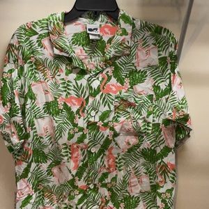 MTV flamingo Hawaiian shirt
